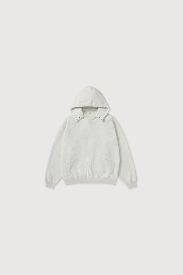 A.Presse Vintage Attached Snap Hood Sweat Parka - Oatmeal
