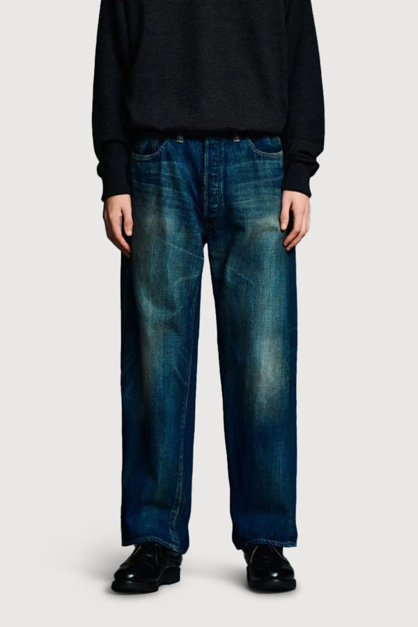 A.Presse Vintage Washed Straight Denim Pants - Indigo