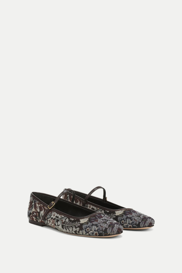 Veronica Beard Ellie Brocade Flat - Espresso Multi