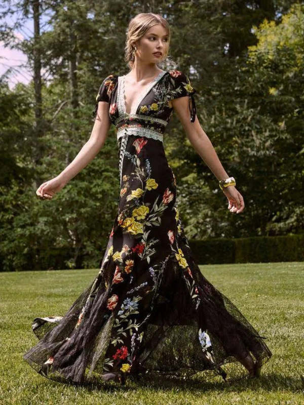 Alice + Olivia Rose Button Front Maxi Dress Alice + Olivia Rose Button Front Maxi Dress