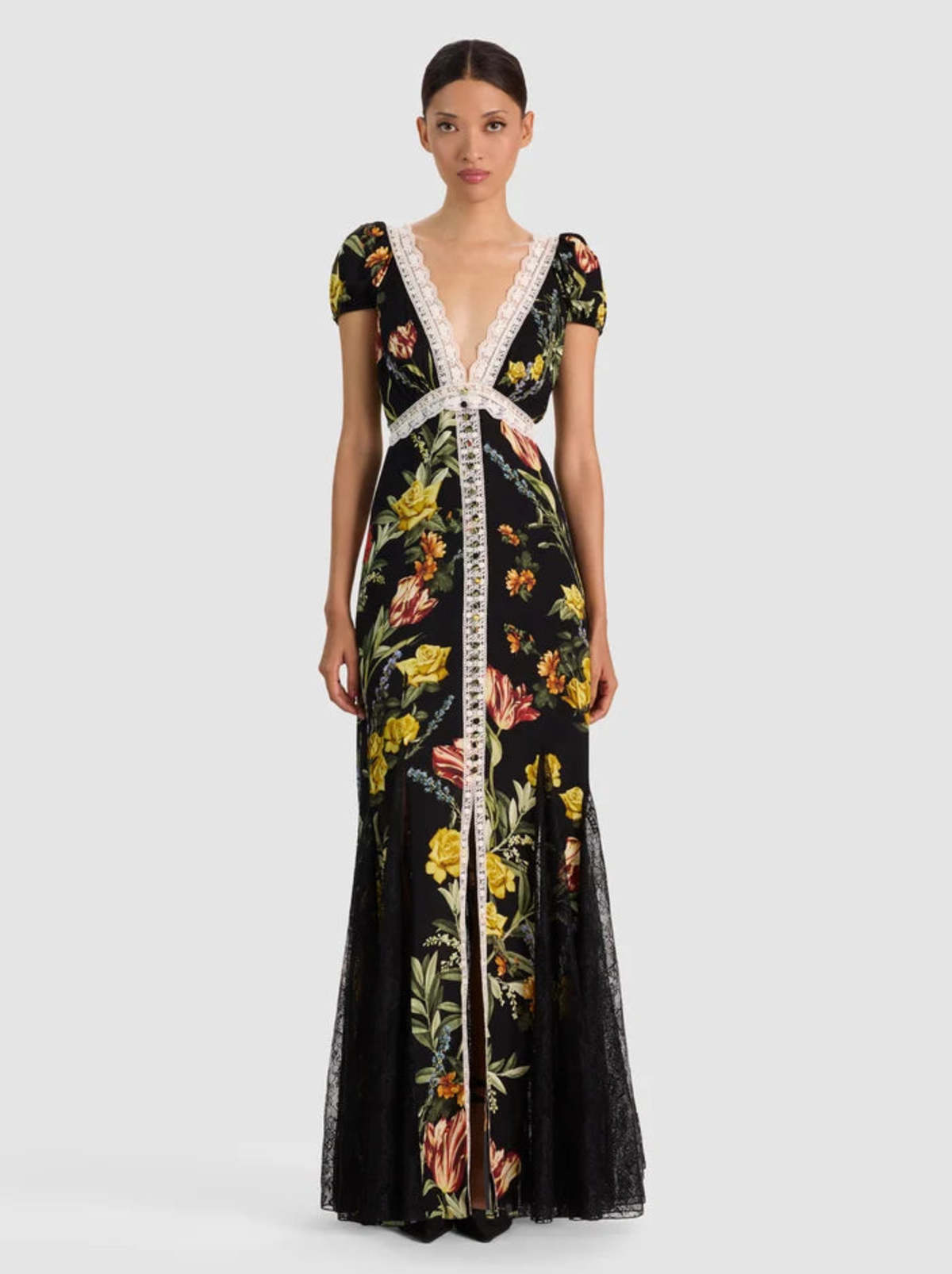 Alice + Olivia Rose Button Front Maxi Dress - Image 2 of 2