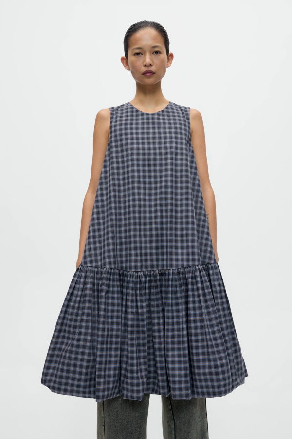 Cordera Checked Balloon Dress