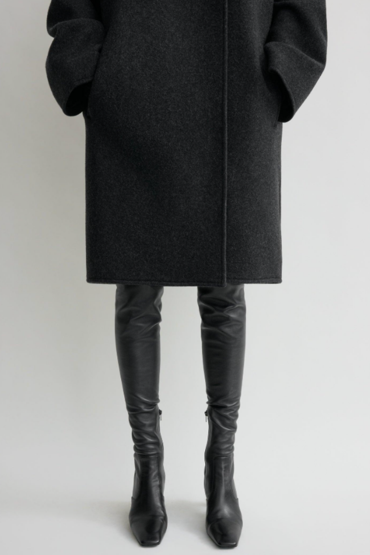 Totême Collarless Felt Coat - Image 4 of 4