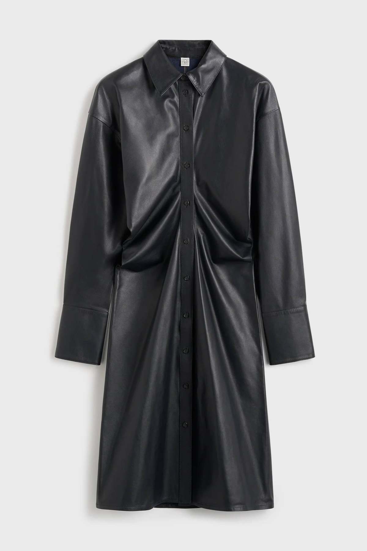 toteme leather dress Totême Slouch Shirtdress - Navyx Collection:Urban Opulence