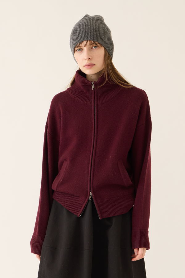 demylee Cecily Wool Cashmere Zip Cardigan