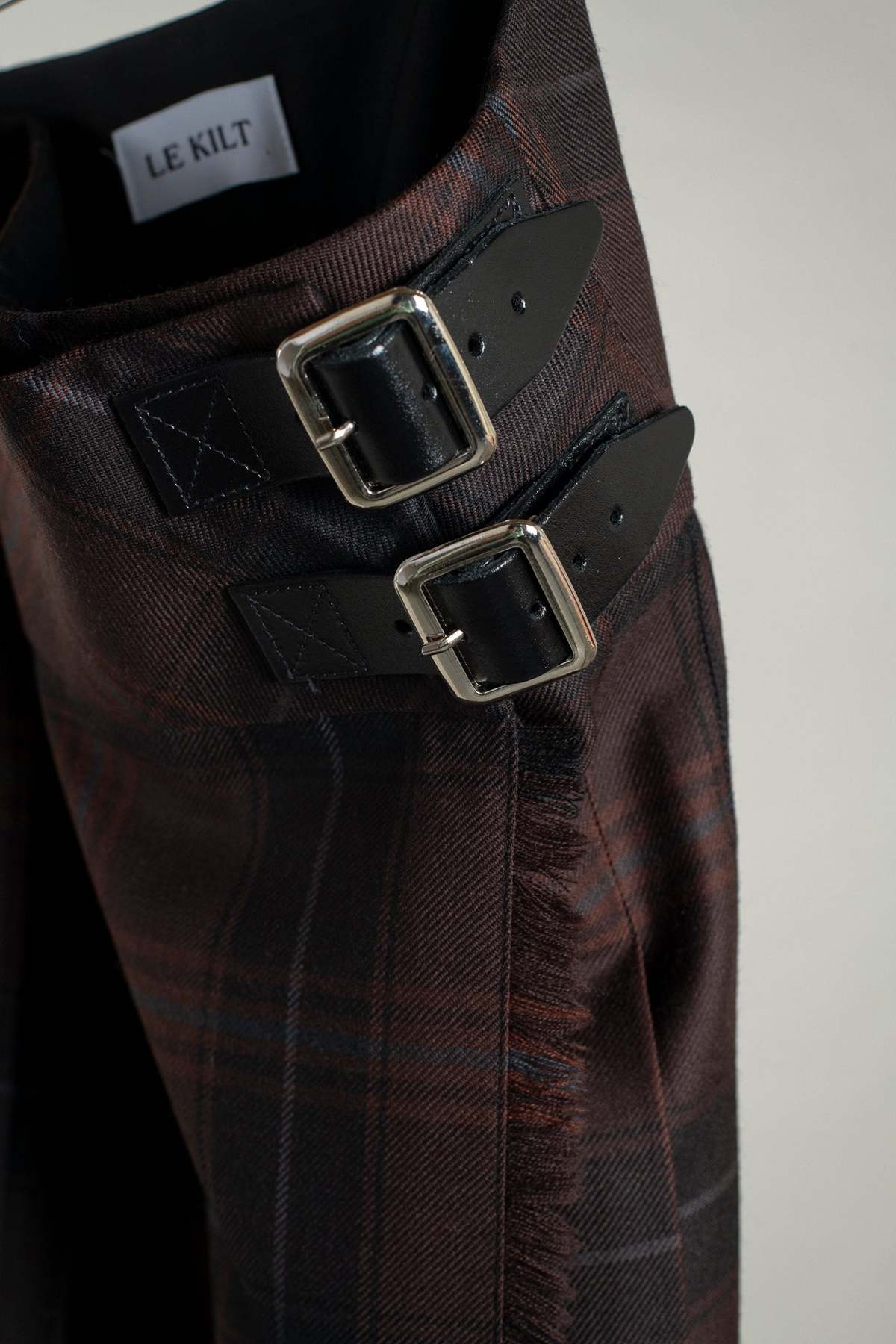 Le Kilt Lena Kilt Skirt - Chocolate Brown Tartan - Image 4 of 5