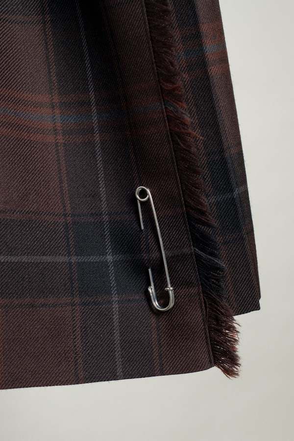 Le Kilt Lena Kilt Skirt - Chocolate Brown Tartan