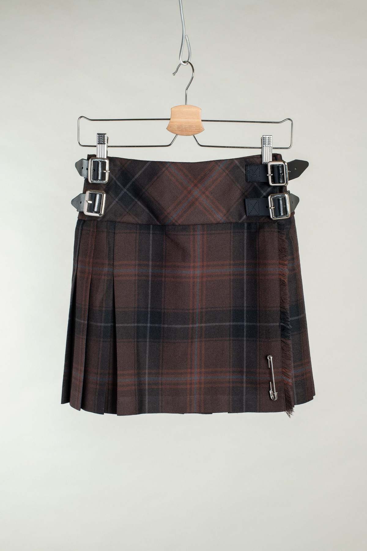 Le Kilt Micro Mini Kilt - Chocolate Brown Tartan - Image 1 of 5