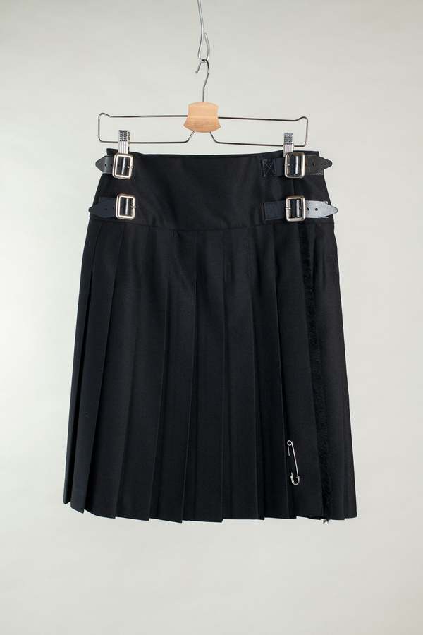 Le Kilt Midi Kilt Skirt - Black Oban