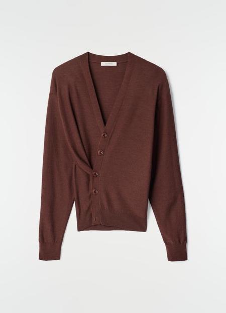 Lemaire Wool Knitted Chunky Cardigan - Light Cream | Garmentory