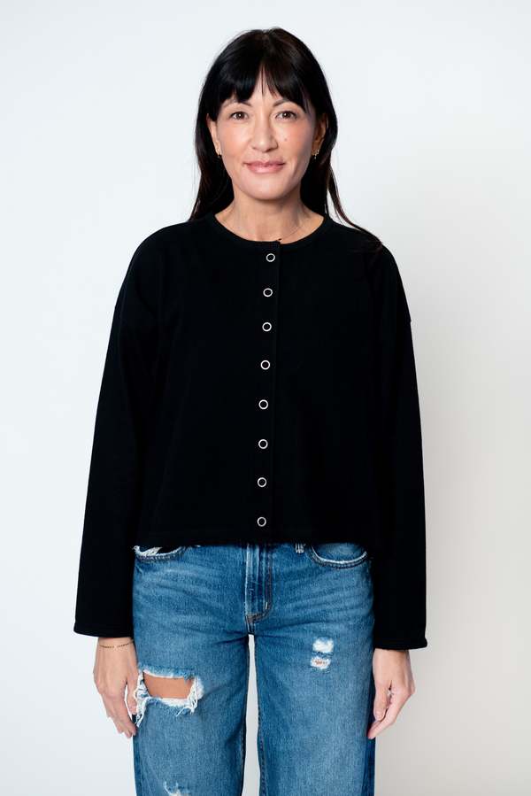 Le Bon Shoppe Soft Jersey Snap Cardigan