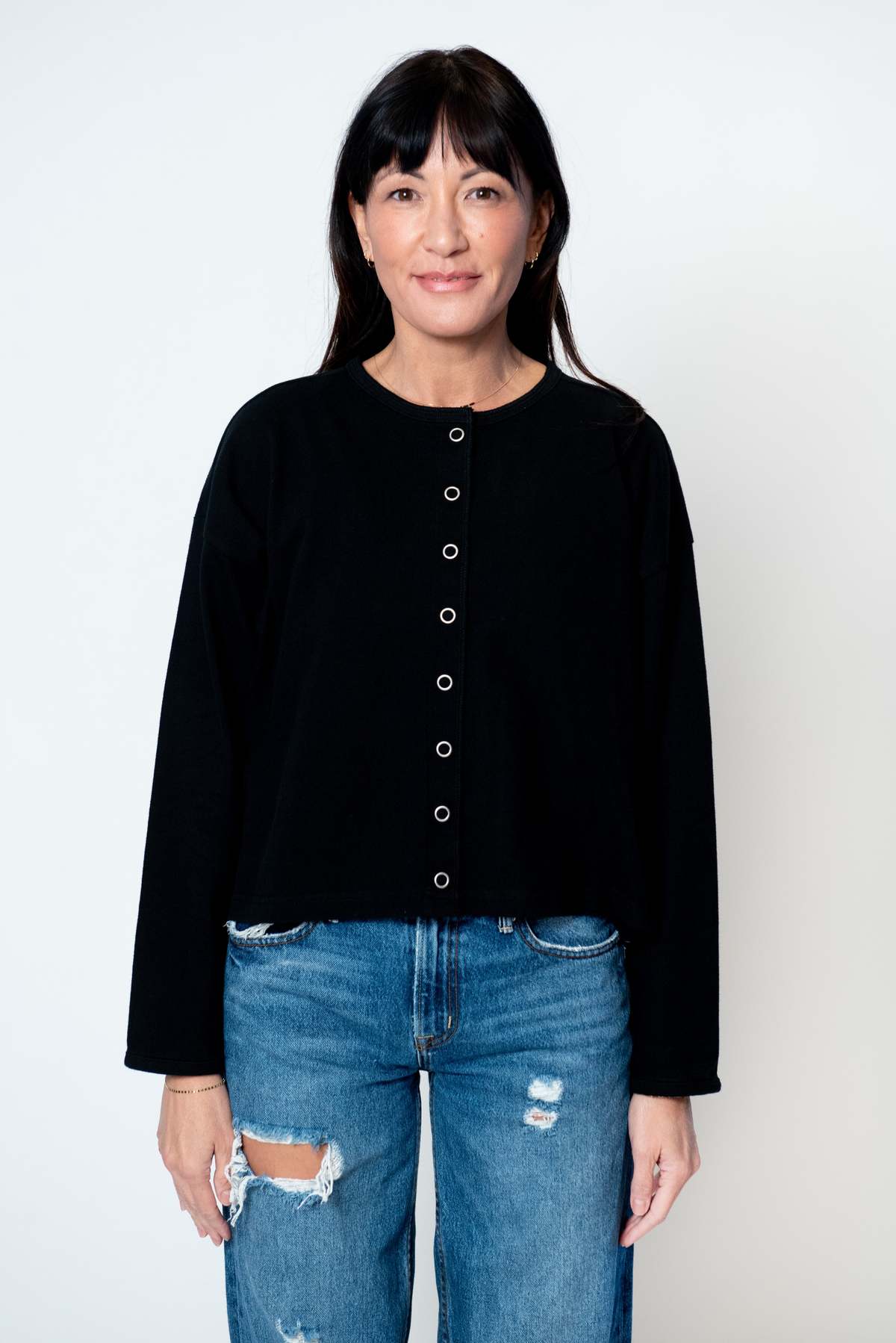Le Bon Shoppe Soft Jersey Snap Cardigan - Image 8 of 13