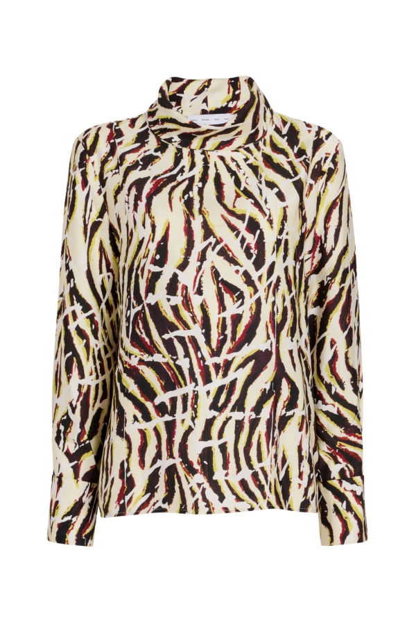 Proenza Schouler WL Ansel Top in Printed Soft Twill - Acid Multi