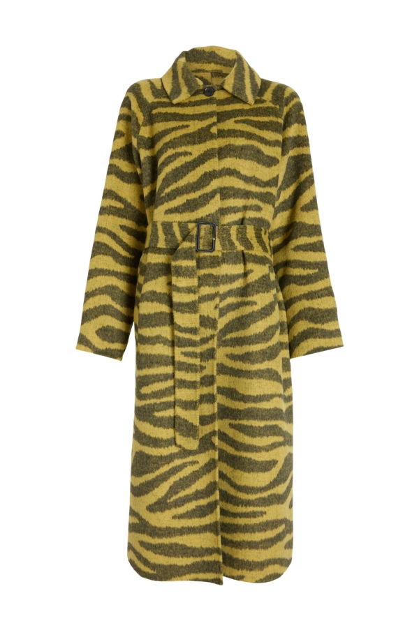 Proenza Schouler WL Juliette Coat in Zebra Jacquard - Hemp/Black