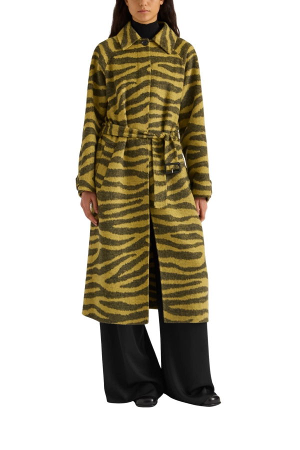 Proenza Schouler WL Juliette Coat in Zebra Jacquard - Hemp/Black