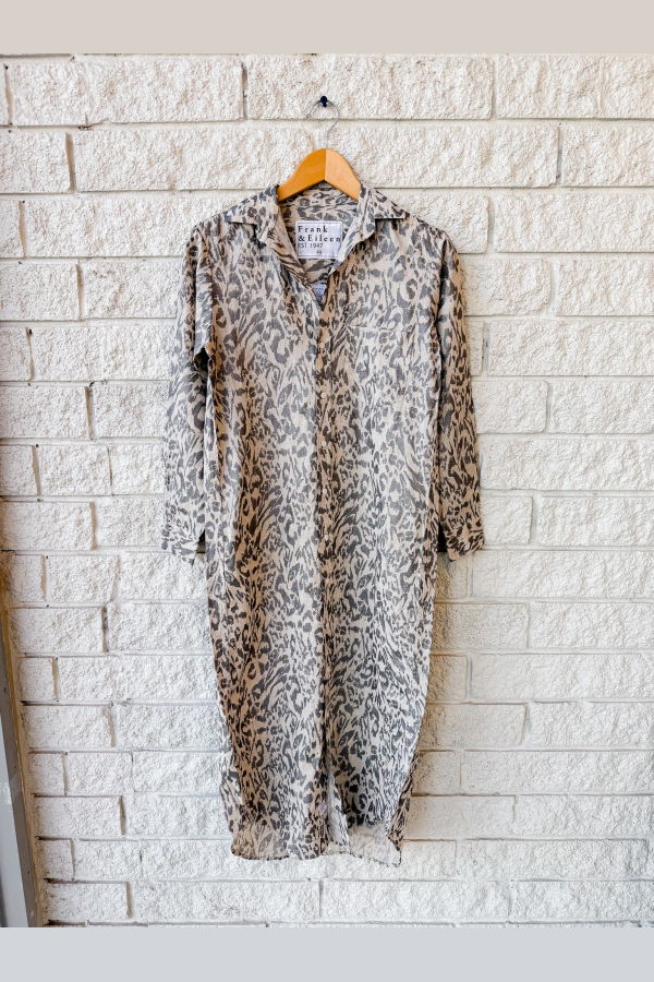 Frank & Eileen Rory Maxi Shirtdress - Glitter Animal Print