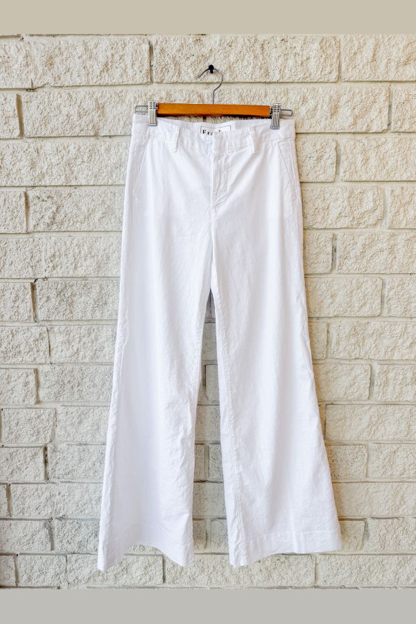 Frank & Eileen West Village NYC Trouser - White Performance Linen