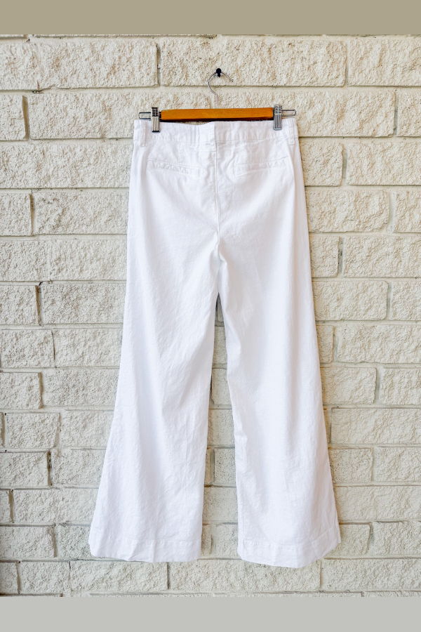 Frank & Eileen West Village NYC Trouser - White Performance Linen