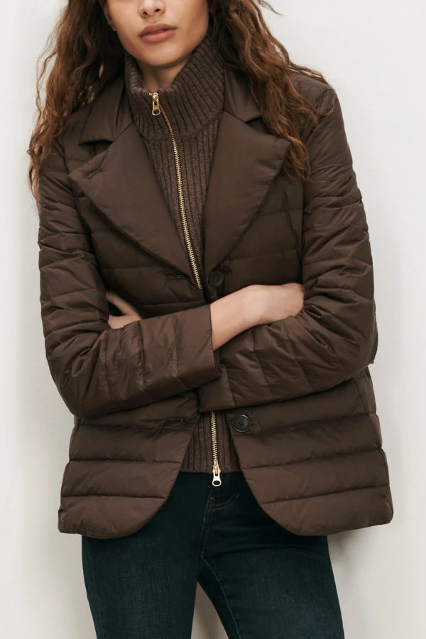 Veronica Beard Campbell Down Dickey Jacket - Espresso