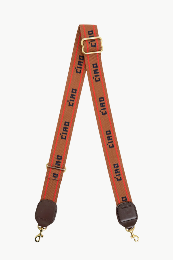 Clare V. Adjustable Crossbody Strap - Tan/Navy