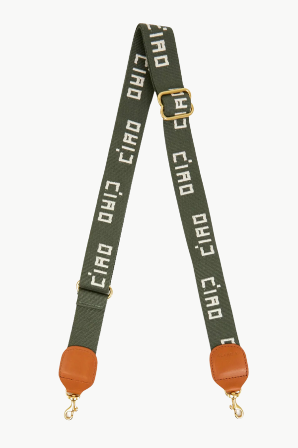 Clare V. Adjustable Crossbody Strap - Army/Cream Ciao