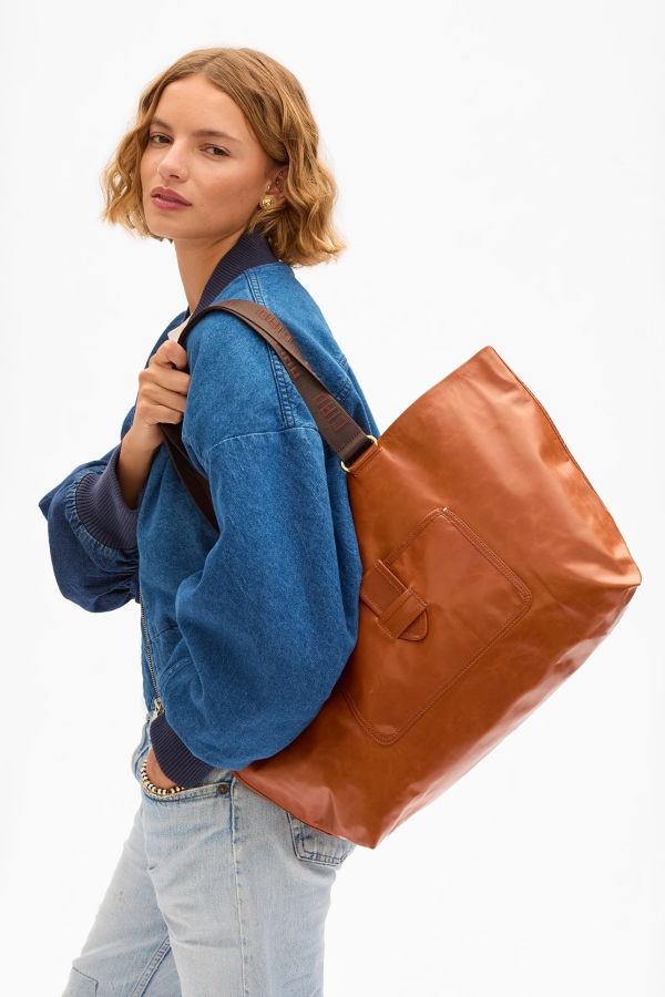 Clare V. Grande Bateau Tote Bag - Camel