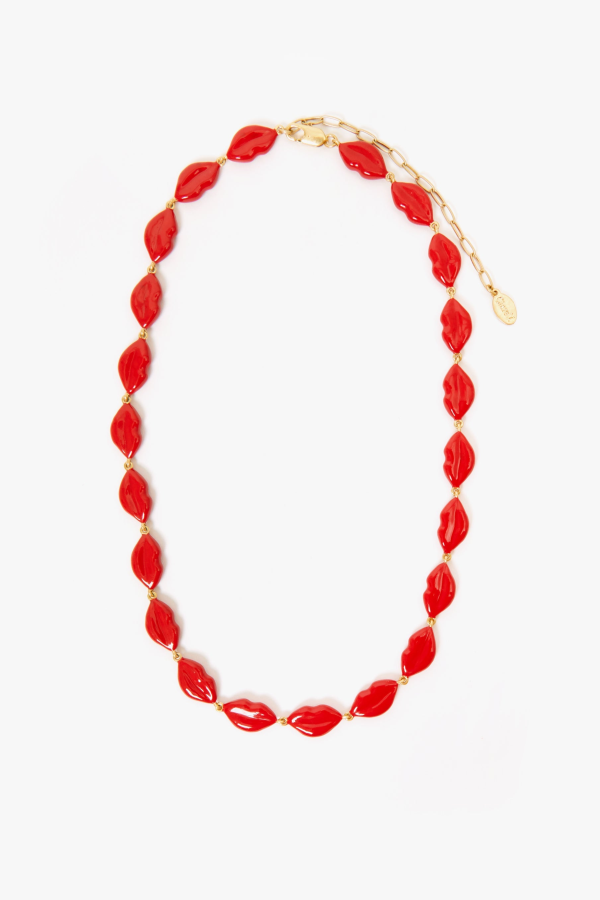 Clare V. Le Lips Necklace - Poppy