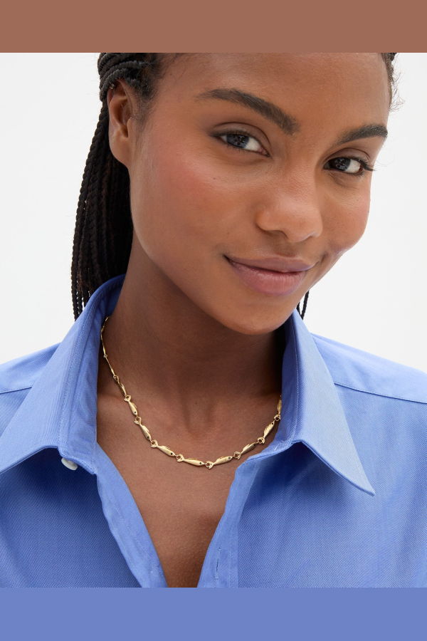 Clare V. Sardine Chain Necklace - Vintage Gold