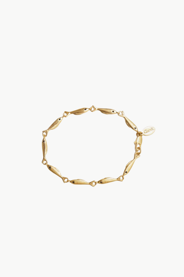 Clare V. Sardine Link Bracelet - Vintage Gold