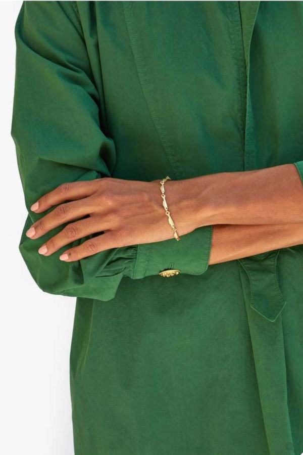 Clare V. Sardine Link Bracelet - Vintage Gold