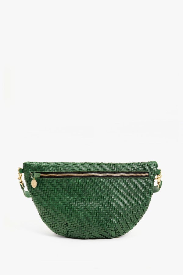 Clare V. Grande Fanny - Evergreen Woven Zig Zag