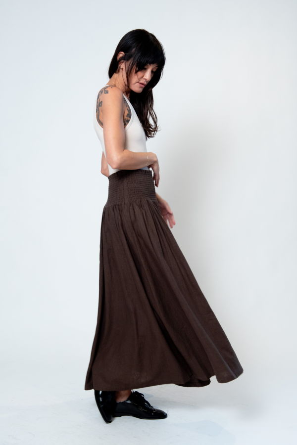 Emerson Fry Smocked Maxi Skirt