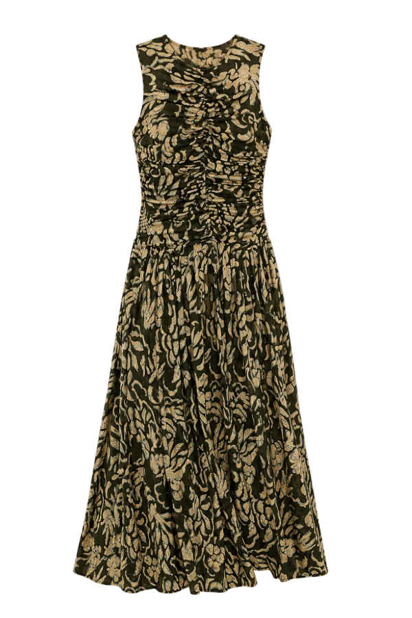 Ulla Johnson Elora SL Jersey Dress - Khaki Floral