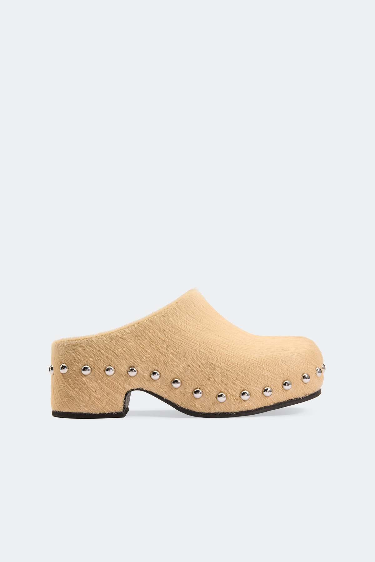 Simon Miller Haircalf Studded Rio Clog - Ecru/Silver - Image 1 of 3