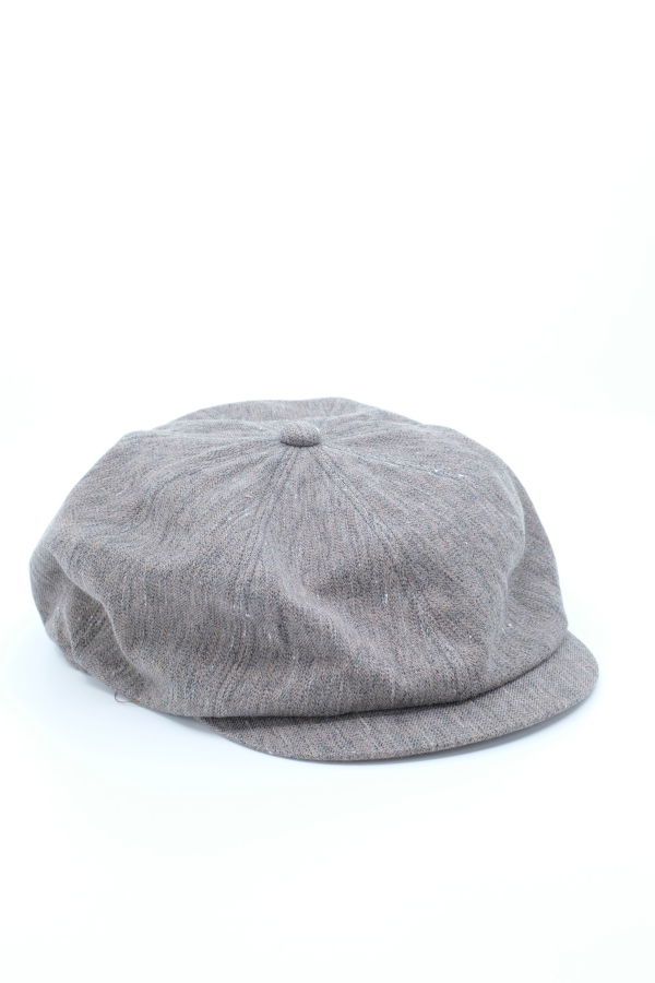 Taiga Takahashi Lot.006 Cotton & Wool Newsboy Cap - Melange Charcoal