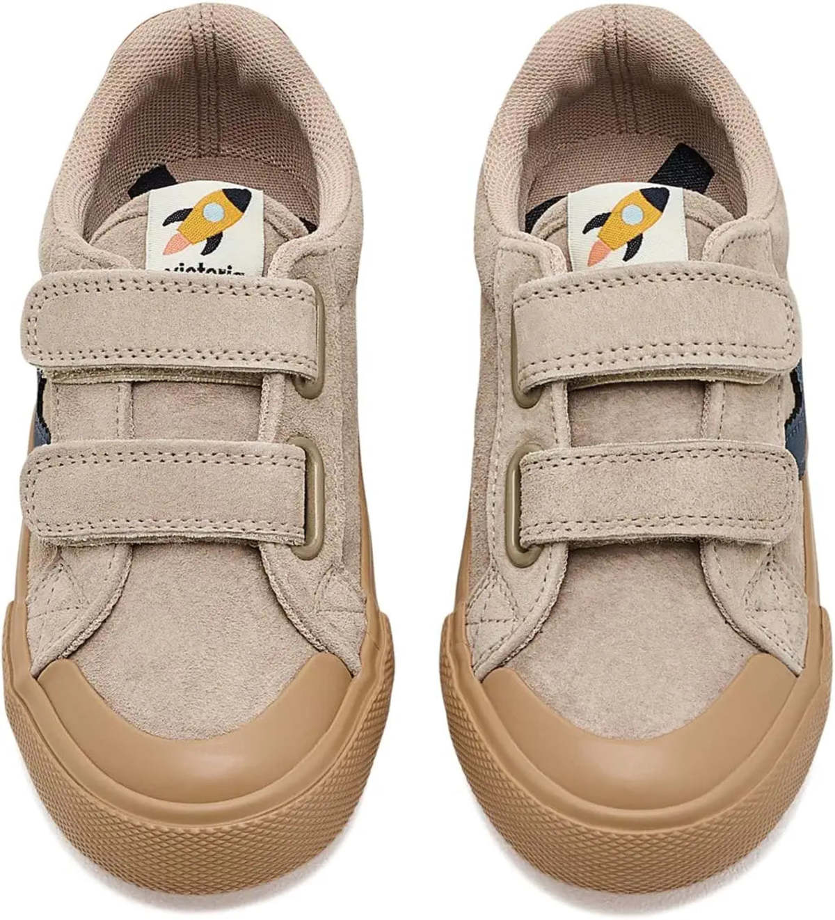 KIDS Victoria Tribu Wide Fit Split Leather & Contrast Sneakers - Image 2 of 2
