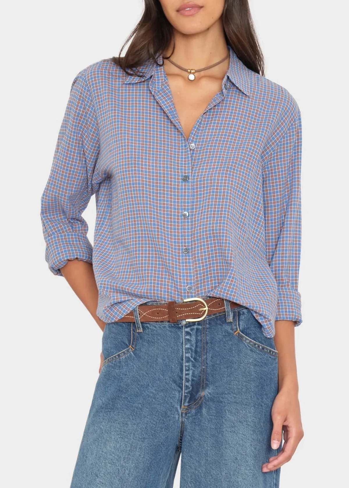 Xirena Plaid Bowie Shirt - Skyridge - Image 1 of 5
