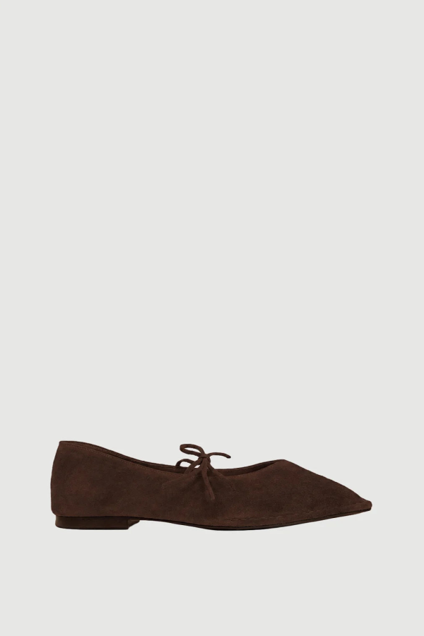 Alohas Sway Suede Leather Ballet Flats - Brown