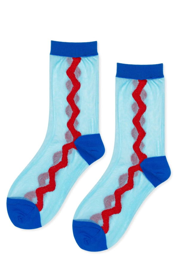 Hansel from Basel Zig Zag Sheer Crew Socks