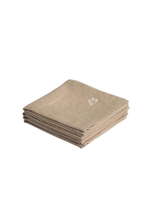 Nimmit S/4 Linen Hand Embroidered Napkins