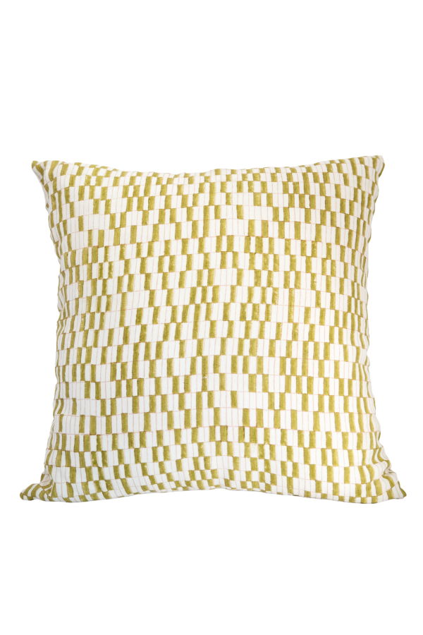 A RIVER The Block Grid Hand Block Printed Pillow Cover