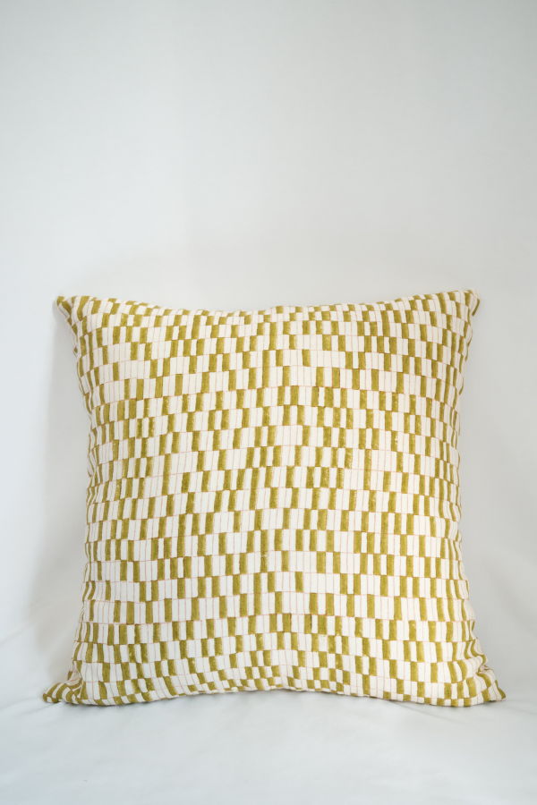 A RIVER The Block Grid Hand Block Printed Pillow Cover