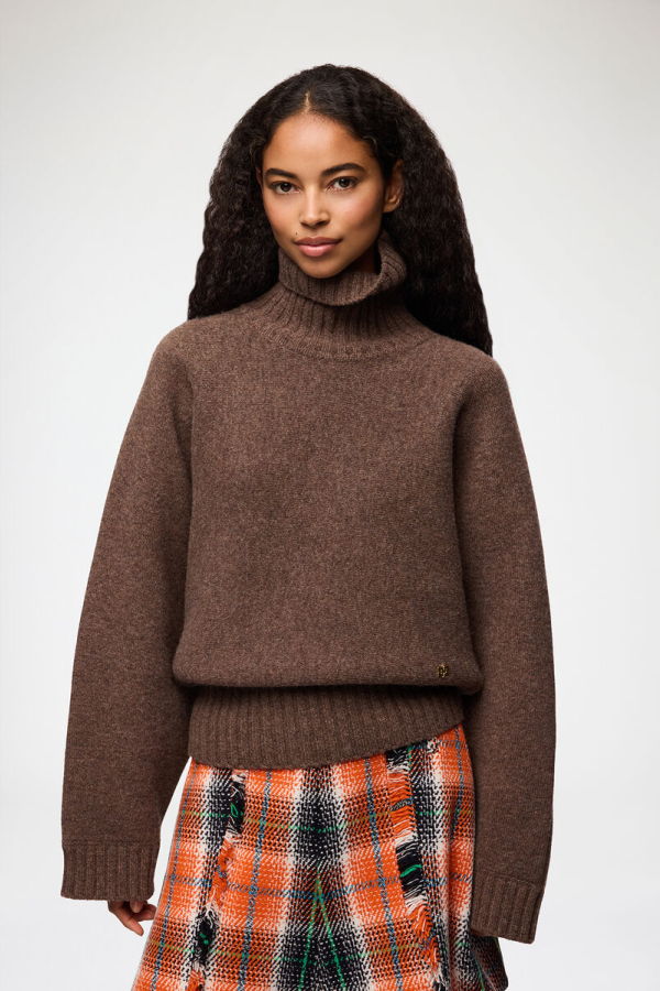 Ganni Double Knit Batwing Turtleneck