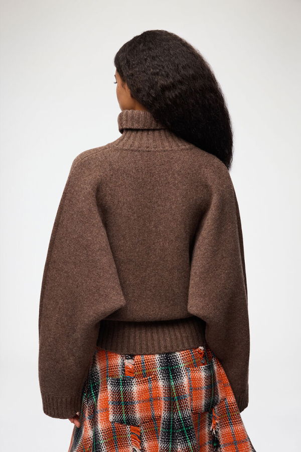 Ganni Double Knit Batwing Turtleneck