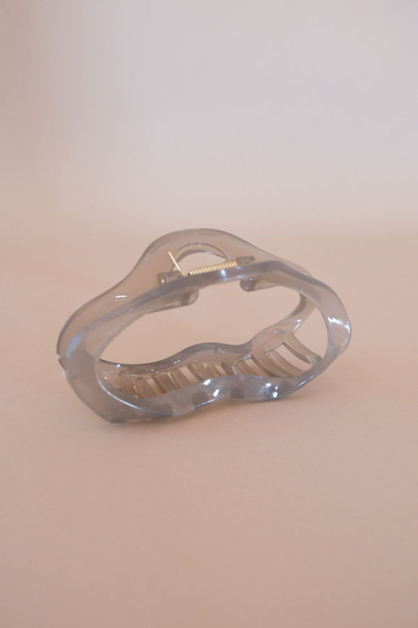 Pipe & Row Large Oval Hair Claw - Sheer Grey