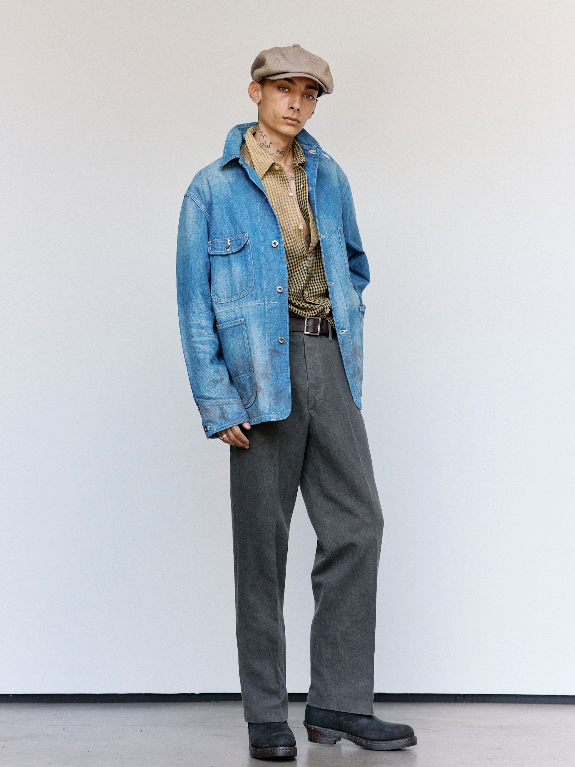 【最安値】 Unlikely Coverall Indigo Denim Taiga Takahashi Lot. 716 Damaged Indigo Denim Coverall Jacket With