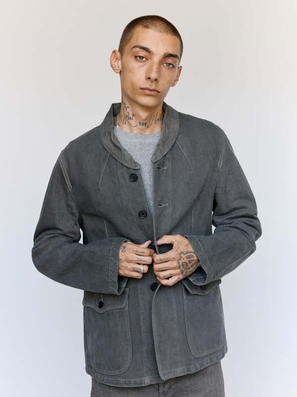 Taiga Takahashi Lot.327 Sumi Cotton Modified Shawl Collar Jacket