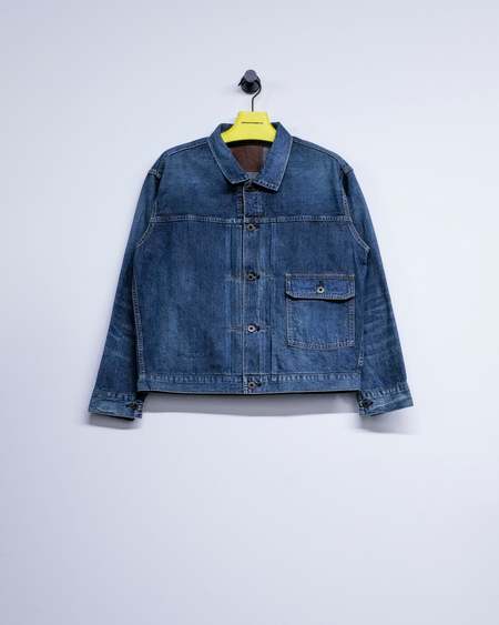 Taiga Takahashi LOT.714 Damaged Indigo Denim Jacket Side Panel