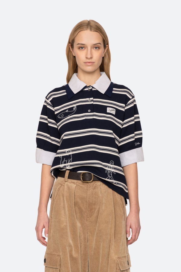 Sea NY Mina Double Layer Polo Shirt