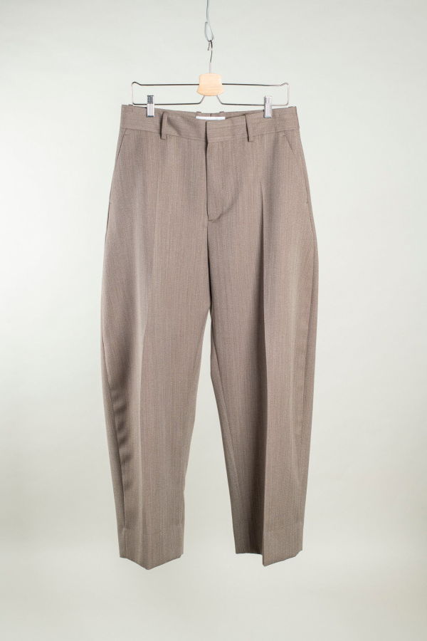 Studio Nicholson Fume Full Length Curved Leg Pant - Bark Melange